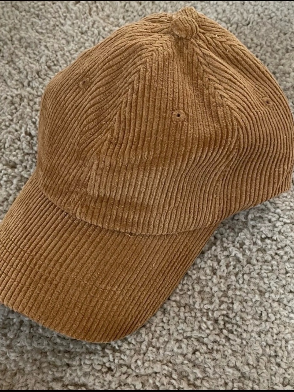 Edikted Corduroy Baseball Cap in Tan